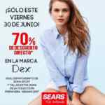 En Sears 70% de descuento directo en la marca Dex sólo hoy 30 de junio