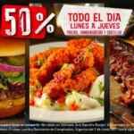 En TGI Fridays Nápoles 50% de descuento en hamburguesas, pastas y costillas de lunes a jueves