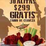 En Wings Army tarro de cerveza gratis comprando 30 alitas