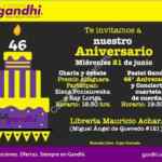 Entrada libre al Festejo de Aniversario de Gandhi hoy 21 de junio (habrá concierto, pastel de cortesía y más)