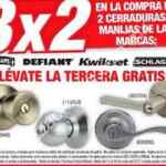 En Home Depot 3x2 en cerraduras y manijas para puerta