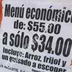 En La Comer menú económico a $34 pesos (guisado, arroz y frijoles)