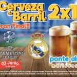 Promoción Ponte Almeja Final Champions: 2x1 en cervezas de barril y cocteles