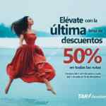 En Aerolíneas TAR 50% de descuento en todas las rutas hoy domingo 4 de junio