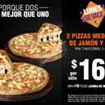 En Benedettis 2 pizzas de jamón y piña por sólo $169 todos los lunes