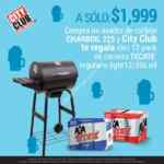 En City Club compra un asador de carbón Charbroil a $1,999 y llévate GRATIS diez 12-pack de Tecate