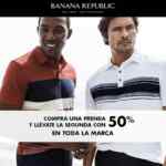 En Banana Republic segunda prenda a mitad de precio (aplica también en Liverpool)