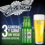 Promoción Wingstop Final Champions League: Compra 3 Heineken y llévate un vaso edición especial gratis