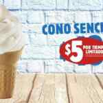 Cupón Burger King cono sencillo a sólo $5 pesos