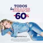 En tiendas Aeropostale 60% de descuento en todos los jeans