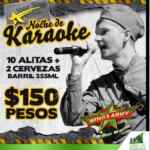 Noche de Karaoke Wings Army Pabellón Azcapotzalco: 10 alitas + 2 cervezas por $150
