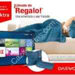 Promoción Elektra Daewoo: almohada y frazada de regalo en la compra de una pantalla