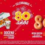Promoción Krispy Kreme 80 Aniversario: docena de glaseadas + café por $99