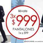 Promoción Mens Fashion: Llévate 3 pantalones por $999