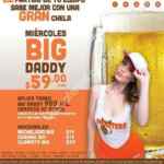 Promoción Hooters Miércoles Big Daddy: tarro de cerveza 900ml por $59