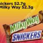 En Oxxo 2x1 en chocolates Snickers y Milky Way