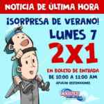 2x1 en entrada a Aquatico Inbursa hoy lunes 7 de agosto de 10:00 a 11:00 AM
