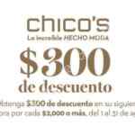Cupón Chico's $300 de descuento en compras de $2,000