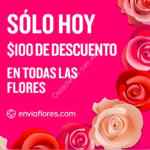 Cupón EnviaFlores.com Día de la Rosa: $100 de descuento hoy 30 de agosto