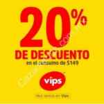 Cupón Vips de 20% de descuento en consumos a partir de $149