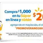 Cupón Promo Verano Walmart 2017: $200 de descuento en compras de $1,000 en súper online