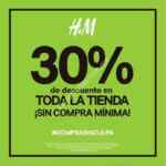 En H&M 30% de descuento en toda la tienda sin compra mínima
