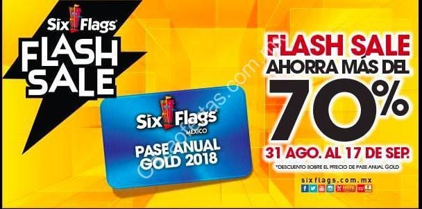 Flash Sale Six Flags Pase Anual Gold 2018 el 31 de agosto: hasta 70% de descuento