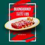 Promoción Buongiorno Italiannis: Desayunos completos desde $89 pesos de lunes a viernes