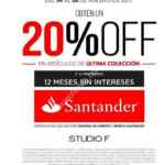 Venta Santander en Studio F: 20% off en artículos de la última colección