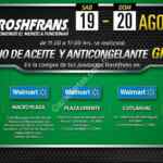 Cambio de aceite y anticongelante gratis en Walmart participantes este 19 y 20 de agosto cortesía de Roshfrans