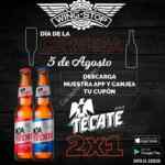 Promoción Wingstop Día de la cerveza: 2x1 en Tecate hoy 5 de agosto