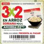 Cupón Soriana Soriticket de 3x2 en arroz Soriana 900 gr