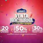 Venta Nocturna Lowes 2 y 3 de septiembre 2017: Hasta 50% de descuento, hasta 12 msi y más