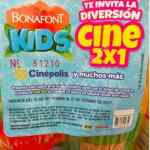 Cupón Cinépolis 2x1 de lunes a domingo en six pack de aguas Bonafont Kids