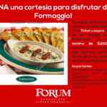 Formaggio GRATIS en Italiannis Buenavista si compras $200 en Forum Buenavista