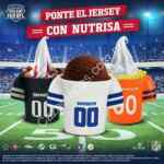 Promoción Nutrisa NFL vasos en forma de jersey al comprar tu helado de yogurt