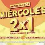 Promoción Oxxo Gas de 2x1 en Cinemex los días Miércoles