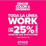 25% de descuento en toda la línea work en Crocs