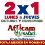 2x1 en Africam Safari de lunes a jueves durante octubre y noviembre