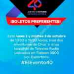 Boletos VIP gratis para el concierto Evento 40 Principales llevando 2 envolturas de Chips