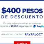 En Innovasport $400 de descuento en compras mayores a $1000 pagando con Paypal