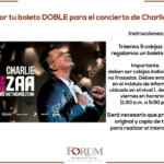 Boletos dobles gratis para el concierto de Charlie Zaa a cambio de cobijas en Forum Buenavista