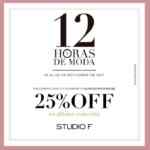 Horas de Moda Studio F: 25% de descuento directo en compras a partir de $2,500