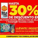 Ofertas Gamers en La Mole: 30% de descuento en coleccionables participantes y booster pack gratis de Pokemon