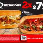Promoción Quiznos Buen Fin 2017: 2 subs de 15cm por $79 Promoción Quiznos Buen Fin 2017: 2 subs de 15cm por $79