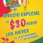 Promoción Cinemex Día del Hot Dog: hot dogs Nathans a $30 los jueves