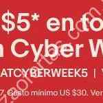 Código eBay Cyber Monday 2017: $5 dólares de descuento en compras a partir de $30