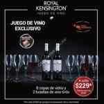 En City Club juego de vino Royal Kensington con 8 copas y 2 botellas a sólo $229