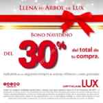 En ópticas Lux bono navideño del 30% de descuento en tus segundos lentes