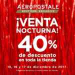 Venta Nocturna Aeropostale: 40% de descuento en toda la tienda del 15 al 17 de diciembre